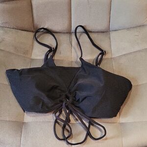 Black Ruched BikiniTop. NWOT